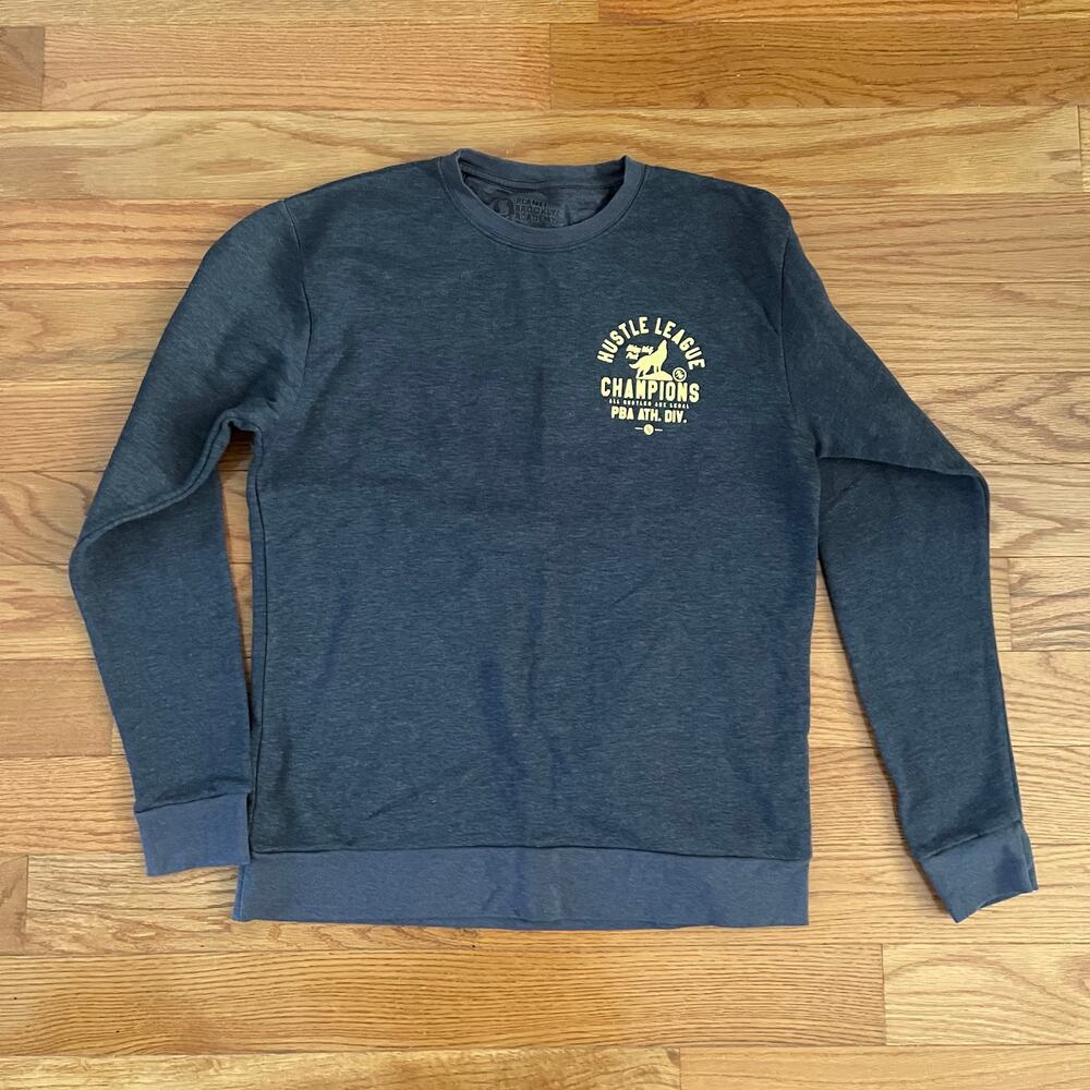 Planet Brooklyn Academy Hustle League Sweatshirt Blue Medium Weight Varsity M